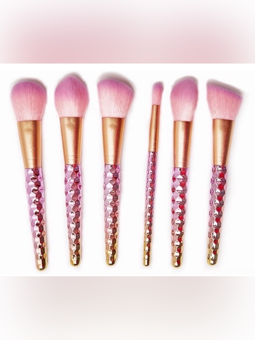 SLMISSGLAM Unicorn Brush Set 6 Brush Set Pink Purple Yellow & Gold